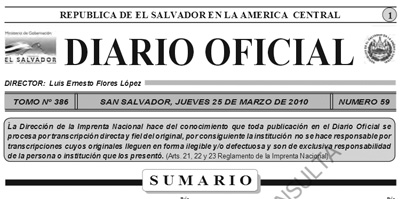 Diario Oficial, Marzo 2010